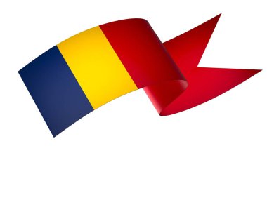 Ulusal Kutlamalar ve Etkinlikler için Chad Kurdele Tasarım Elemanı beyaz arka planda izole edildi
