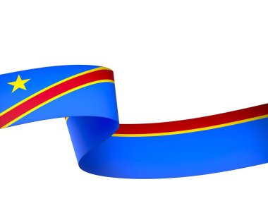 Ulusal Kutlamalar ve Olaylar için Kongo Kurdele Tasarım Elemanı beyaz bir arkaplanda izole edildi