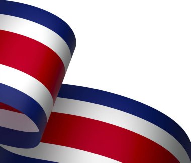 Kosta Rika Bayrak Tasarım Elemanı Ulusal Kutlamalar ve Etkinlikler için beyaz bir arkaplanda izole edildi