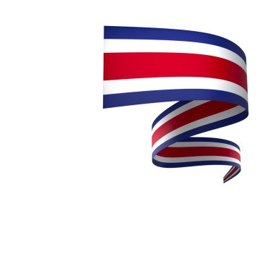 Kosta Rika Bayrak Tasarım Elemanı Ulusal Kutlamalar ve Etkinlikler için beyaz bir arkaplanda izole edildi