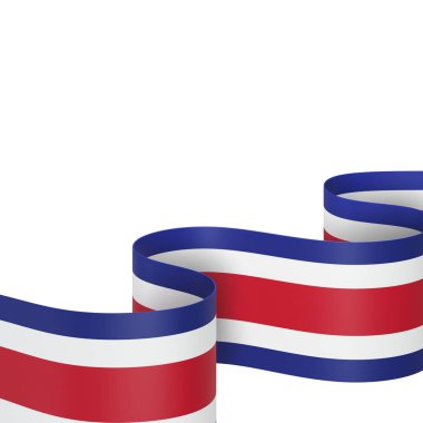 Kosta Rika Bayrak Tasarım Elemanı Ulusal Kutlamalar ve Etkinlikler için beyaz bir arkaplanda izole edildi