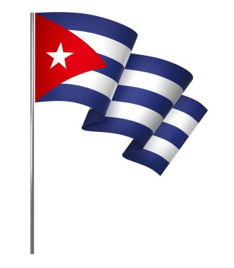 Ulusal Kutlamalar ve Etkinlikler için Küba Kurdele Tasarım Elemanı beyaz bir arkaplanda izole edildi