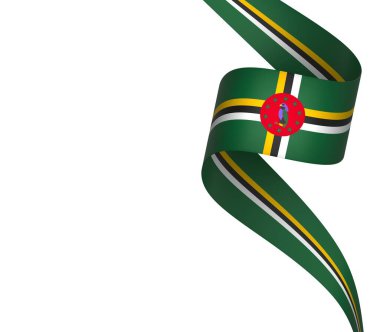 Dominica Kurdele Tasarım Elemanı Ulusal Kutlamalar ve Olaylar için beyaz bir arkaplanda izole edildi