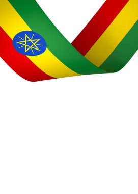 Etiyopya Kurdele Tasarım Elemanı Ulusal Kutlamalar ve Olaylar için beyaz bir arkaplanda izole