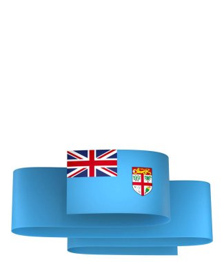 FIji Kurdele Tasarım Elemanı Ulusal Kutlamalar ve Olaylar için beyaz bir arkaplanda izole edildi
