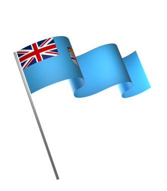 FIji Kurdele Tasarım Elemanı Ulusal Kutlamalar ve Olaylar için beyaz bir arkaplanda izole edildi