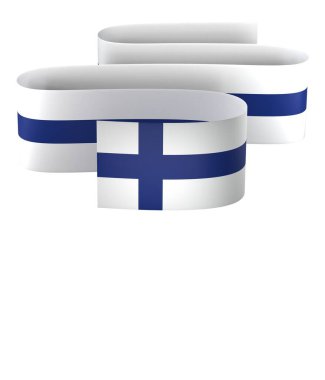 Finlandiya Bayrak Tasarım Elemanı Ulusal Kutlamalar ve Etkinlikler için beyaz bir arkaplanda izole edildi