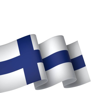 Finlandiya Bayrak Tasarım Elemanı Ulusal Kutlamalar ve Etkinlikler için beyaz bir arkaplanda izole edildi
