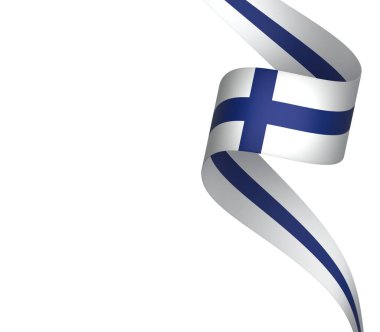 Finlandiya Bayrak Tasarım Elemanı Ulusal Kutlamalar ve Etkinlikler için beyaz bir arkaplanda izole edildi