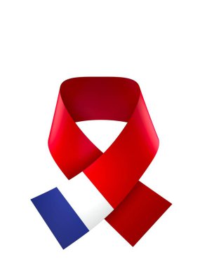 France Ribbon Flag Design Element isolated in a white background for National Celebrations and Events clipart