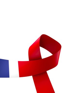 France Ribbon Flag Design Element isolated in a white background for National Celebrations and Events clipart