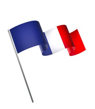 France Ribbon Flag Design Element isolated in a white background for National Celebrations and Events clipart