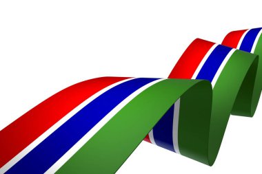 Ulusal Kutlamalar ve Olaylar için Gambiya Bayrak Tasarım Elemanı beyaz bir arkaplanda izole edildi