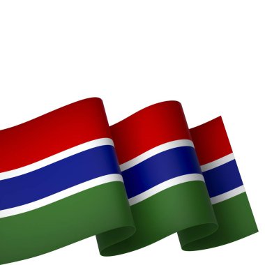 Ulusal Kutlamalar ve Olaylar için Gambiya Bayrak Tasarım Elemanı beyaz bir arkaplanda izole edildi