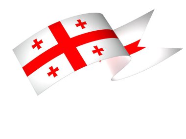 Ulusal Kutlamalar ve Etkinlikler için Gürcistan Bayrak Tasarım Elemanı beyaz arka planda izole edildi