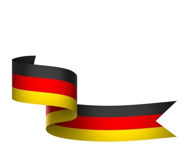 Almanya Kurdele Tasarım Elemanı Ulusal Kutlamalar ve Etkinlikler için beyaz bir arkaplanda izole edildi