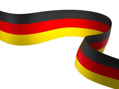 Almanya Kurdele Tasarım Elemanı Ulusal Kutlamalar ve Etkinlikler için beyaz bir arkaplanda izole edildi