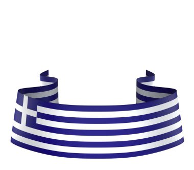 Yunanistan Kurdele Tasarım Elemanı Ulusal Kutlamalar ve Etkinlikler için beyaz arka planda izole edildi