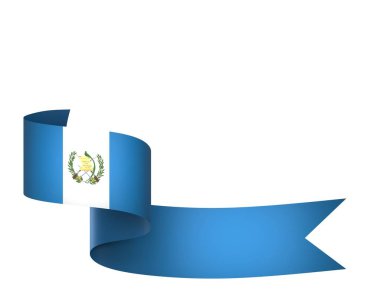 Guatemala Kurdele Tasarım Elemanı Ulusal Kutlamalar ve Olaylar için beyaz bir arkaplanda izole edildi