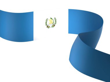 Guatemala Kurdele Tasarım Elemanı Ulusal Kutlamalar ve Olaylar için beyaz bir arkaplanda izole edildi