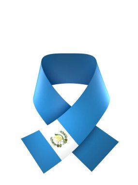 Guatemala Kurdele Tasarım Elemanı Ulusal Kutlamalar ve Olaylar için beyaz bir arkaplanda izole edildi