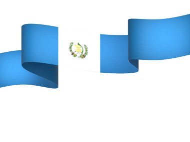 Guatemala Kurdele Tasarım Elemanı Ulusal Kutlamalar ve Olaylar için beyaz bir arkaplanda izole edildi