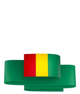 Gine Bayraklı Bayrak Tasarım Elemanı Ulusal Kutlamalar ve Olaylar için beyaz bir arkaplanda izole edildi