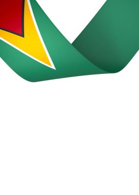 Ulusal Kutlamalar ve Etkinlikler için Guyana Kurdele Tasarım Elemanı beyaz arka planda izole edildi