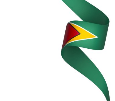 Ulusal Kutlamalar ve Etkinlikler için Guyana Kurdele Tasarım Elemanı beyaz arka planda izole edildi