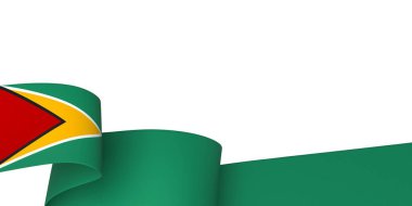 Ulusal Kutlamalar ve Etkinlikler için Guyana Kurdele Tasarım Elemanı beyaz arka planda izole edildi
