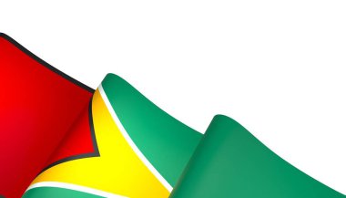 Ulusal Kutlamalar ve Etkinlikler için Guyana Kurdele Tasarım Elemanı beyaz arka planda izole edildi