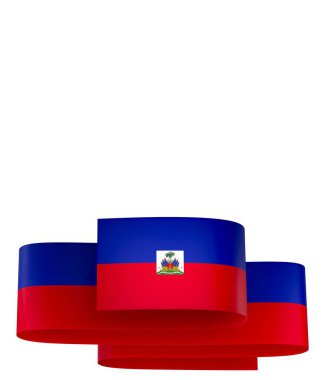 Haiti Kurdele Tasarım Elemanı Ulusal Kutlamalar ve Olaylar için beyaz bir arkaplanda izole edildi