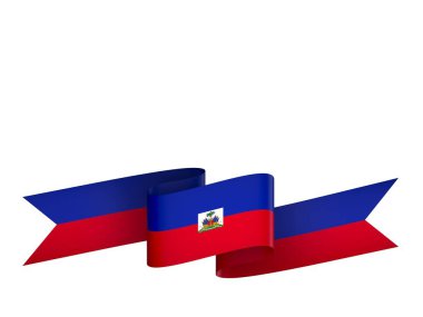 Haiti Kurdele Tasarım Elemanı Ulusal Kutlamalar ve Olaylar için beyaz bir arkaplanda izole edildi