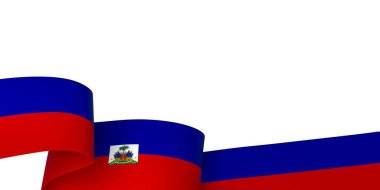Haiti Kurdele Tasarım Elemanı Ulusal Kutlamalar ve Olaylar için beyaz bir arkaplanda izole edildi