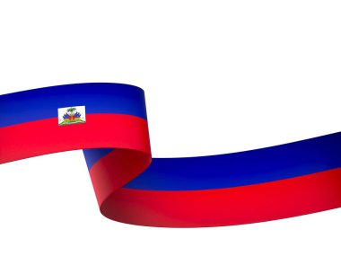 Haiti Kurdele Tasarım Elemanı Ulusal Kutlamalar ve Olaylar için beyaz bir arkaplanda izole edildi