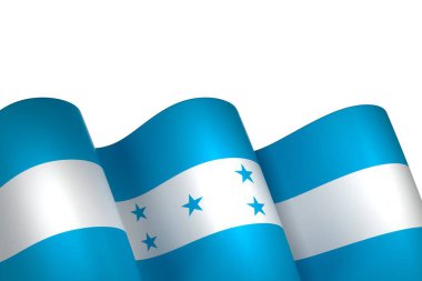 Honduras Kurdele Tasarım Elemanı Ulusal Kutlamalar ve Olaylar için beyaz bir arkaplanda izole edildi