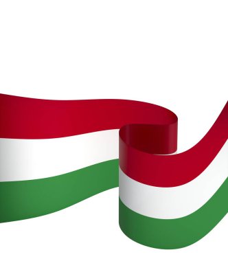 Macaristan Kurdele Tasarım Elemanı Ulusal Kutlamalar ve Etkinlikler için beyaz arka planda izole edildi