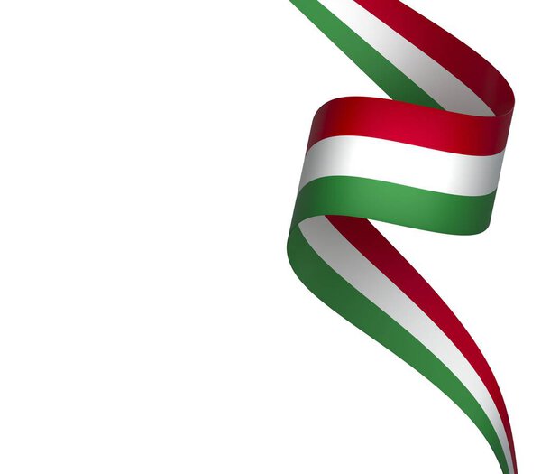 Hungary Ribbon Flag Design Element isolated in a white background for National Celebrations and Events