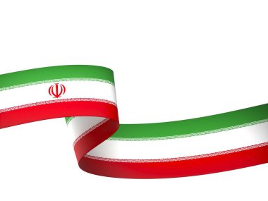 İran Kurdele Tasarım Elemanı Ulusal Kutlamalar ve Etkinlikler için beyaz bir arkaplanda izole edildi