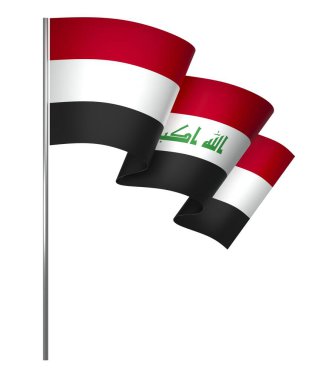 Irak Kurdele Tasarım Elemanı Ulusal Kutlamalar ve Etkinlikler için beyaz arka planda izole edildi