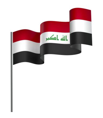 Irak Kurdele Tasarım Elemanı Ulusal Kutlamalar ve Etkinlikler için beyaz arka planda izole edildi