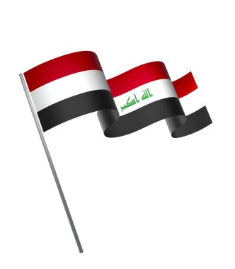 Irak Kurdele Tasarım Elemanı Ulusal Kutlamalar ve Etkinlikler için beyaz arka planda izole edildi