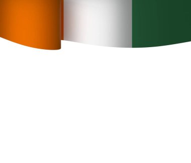 Fildişi Sahil Şeridi Bayrak Tasarım Elemanı Ulusal Kutlamalar ve Olaylar için beyaz bir arkaplanda izole edildi