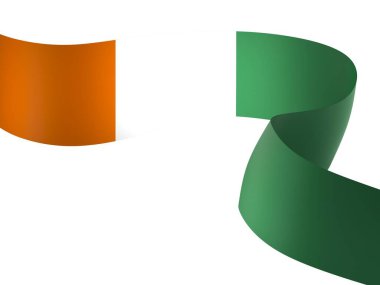 Fildişi Sahil Şeridi Bayrak Tasarım Elemanı Ulusal Kutlamalar ve Olaylar için beyaz bir arkaplanda izole edildi