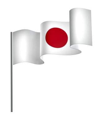 Japon Kurdele Tasarım Elemanı Ulusal Kutlamalar ve Etkinlikler için beyaz bir arkaplanda izole edildi