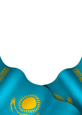 Kazakistan Kurdele Tasarım Elemanı Ulusal Kutlamalar ve Olaylar için beyaz bir arkaplanda izole edildi