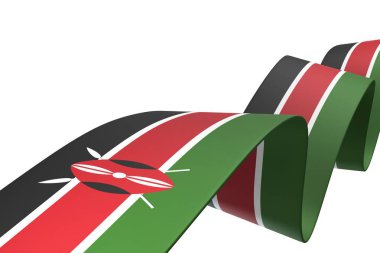 Kenya Kurdele Tasarım Elemanı Ulusal Kutlamalar ve Olaylar için beyaz bir arkaplanda izole edildi