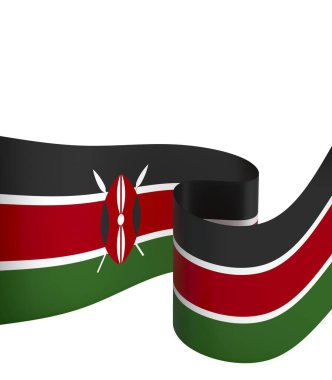 Kenya Kurdele Tasarım Elemanı Ulusal Kutlamalar ve Olaylar için beyaz bir arkaplanda izole edildi