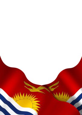 Kribati Kurdele Tasarım Elemanı Ulusal Kutlamalar ve Olaylar için beyaz bir arkaplanda izole edildi