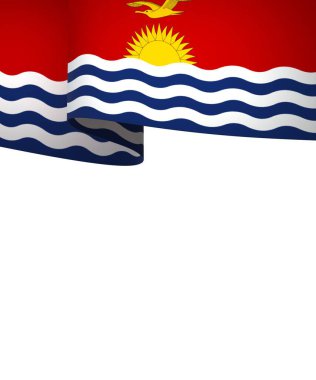 Kribati Kurdele Tasarım Elemanı Ulusal Kutlamalar ve Olaylar için beyaz bir arkaplanda izole edildi